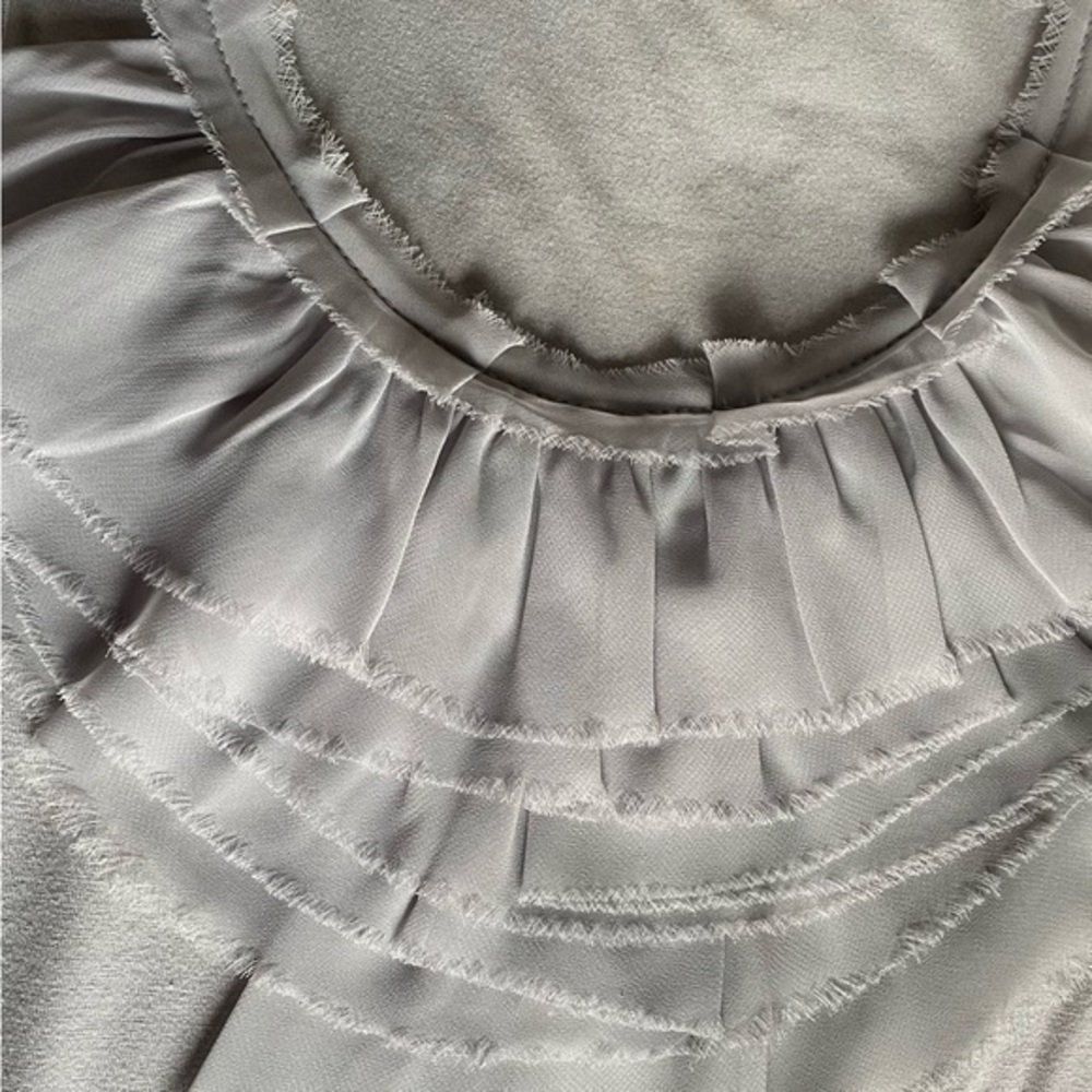 The Limited XS grey ruffle short sleeve cami. Layer under jacket. NWOT